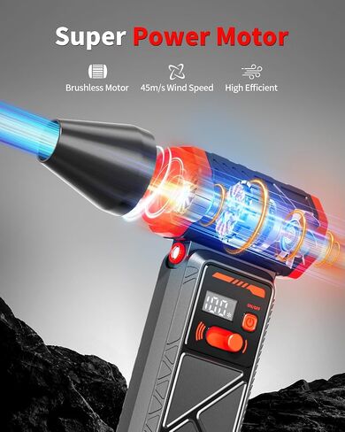 Compressed Air Duster, 150000RPM Electric Air Duster with Stepless Speed, 90° Adjustable Angle, LED Screen & Light, Cordless Rechargeable Air Blower for Keyboard, Computer, Car, Home Cleaning in Saudi Arabia