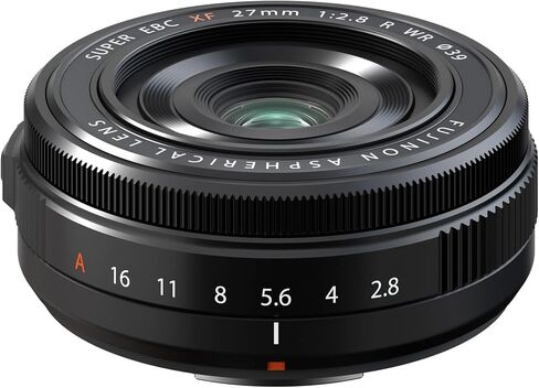 مجموعة عدسات Fujifilm XF27mm F2.8 R WR مع بطارية قابلة للشحن وشاحن مزدوج وبطاقة ذاكرة ومجموعة تنظيف (4 قطع) in Saudi Arabia