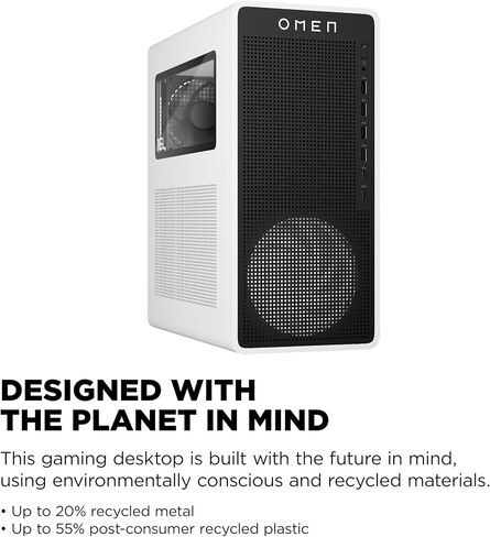 HP OMEN 16L Gaming Desktop PC, Intel Core Ultra 7 265F, 32 GB RAM, 1 TB SSD, NVIDIA GeForce RTX 5060, Windows 11 Home, Microsoft Copilot, Panda Metal, (2025) in Saudi Arabia