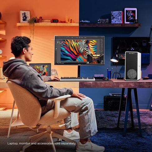 HP OMEN 16L Gaming Desktop PC, Intel Core Ultra 7 265F, 32 GB RAM, 1 TB SSD, NVIDIA GeForce RTX 5060, Windows 11 Home, Microsoft Copilot, Panda Metal, (2025) in Saudi Arabia