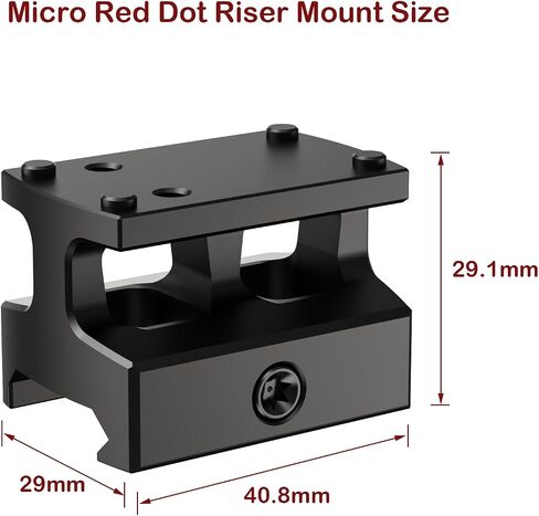 0.87" Red Dot Sight Riser Mount - Picatinny to RMSc/RMS/Doctor/RMR/SRO/407C/507C/508T/407K/507K/Vortex Venom/Viper/Fastfire Adapter in Saudi Arabia