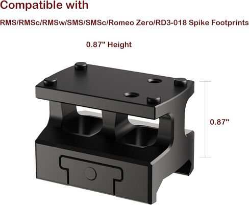 0.87" Red Dot Sight Riser Mount - Picatinny to RMSc/RMS/Doctor/RMR/SRO/407C/507C/508T/407K/507K/Vortex Venom/Viper/Fastfire Adapter in Saudi Arabia