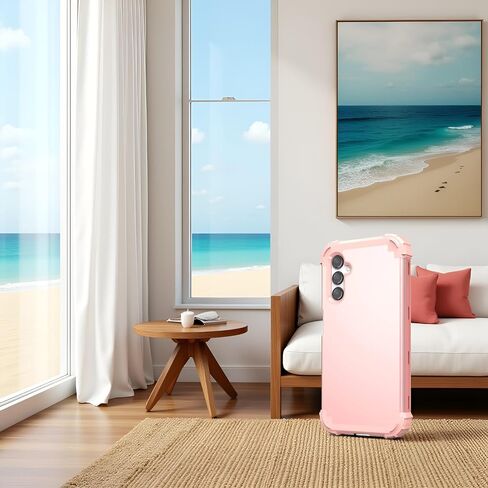 حافظة IDweel لهاتف Galaxy A16 5G مع واقي شاشة، هجين 3 في 1 مقاوم للصدمات شديد التحمل وممتص للصدمات من البولي كربونات + غطاء حماية كامل من السيليكون الناعم لهاتف Samsung Galaxy A16 5G 6.7 بوصة، ذهبي وردي in Kuwait