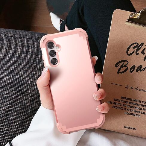 حافظة IDweel لهاتف Galaxy A16 5G مع واقي شاشة، هجين 3 في 1 مقاوم للصدمات شديد التحمل وممتص للصدمات من البولي كربونات + غطاء حماية كامل من السيليكون الناعم لهاتف Samsung Galaxy A16 5G 6.7 بوصة، ذهبي وردي in Kuwait