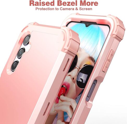 حافظة IDweel لهاتف Galaxy A16 5G مع واقي شاشة، هجين 3 في 1 مقاوم للصدمات شديد التحمل وممتص للصدمات من البولي كربونات + غطاء حماية كامل من السيليكون الناعم لهاتف Samsung Galaxy A16 5G 6.7 بوصة، ذهبي وردي in Kuwait