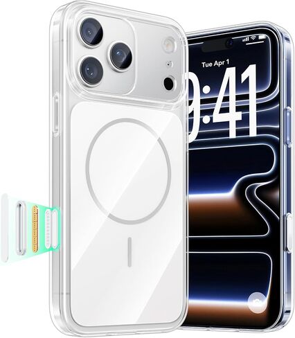 حافظة Maledan لهاتف iPhone 17 Pro مع غطاء للتحكم في الكاميرا، غطاء حافظة صلب مضاد للخدش لهاتف iPhone 17 Pro، متوافق مع MagSafe، حافظة هاتف 17 Pro خفيفة الوزن ذات قبضة آمنة، شفاف/أبيض in Kuwait