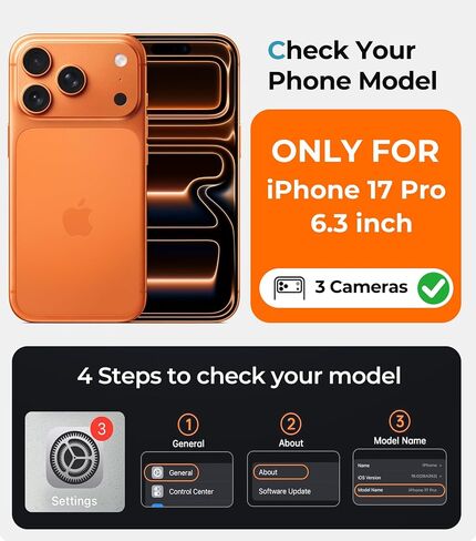 حافظة Maledan لهاتف iPhone 17 Pro مع غطاء للتحكم في الكاميرا، غطاء حافظة صلب مضاد للخدش لهاتف iPhone 17 Pro، متوافق مع MagSafe، حافظة هاتف 17 Pro خفيفة الوزن ذات قبضة آمنة، شفاف/أبيض in Kuwait
