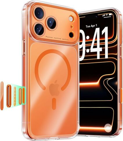 حافظة Maledan لهاتف iPhone 17 Pro مع غطاء للتحكم في الكاميرا، غطاء حافظة صلب مضاد للخدش لهاتف iPhone 17 Pro، متوافق مع MagSafe، حافظة هاتف 17 Pro خفيفة الوزن ذات قبضة آمنة، شفاف/أبيض in Saudi Arabia