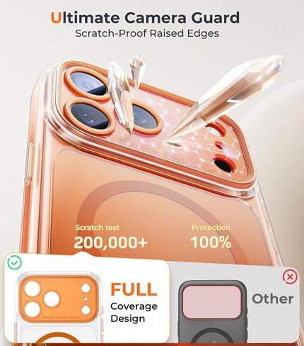 حافظة Maledan لهاتف iPhone 17 Pro مع غطاء للتحكم في الكاميرا، غطاء حافظة صلب مضاد للخدش لهاتف iPhone 17 Pro، متوافق مع MagSafe، حافظة هاتف 17 Pro خفيفة الوزن ذات قبضة آمنة، شفاف/أبيض in Saudi Arabia