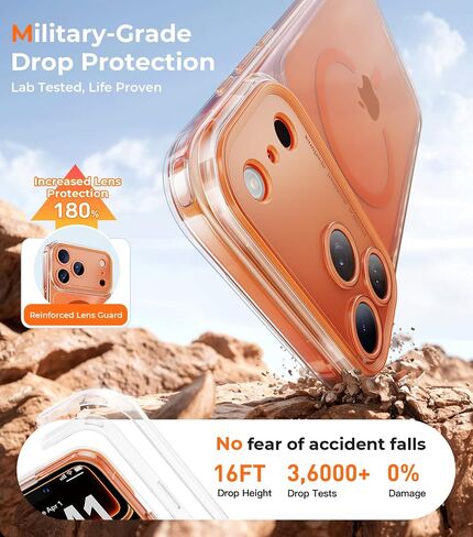 حافظة Maledan لهاتف iPhone 17 Pro مع غطاء للتحكم في الكاميرا، غطاء حافظة صلب مضاد للخدش لهاتف iPhone 17 Pro، متوافق مع MagSafe، حافظة هاتف 17 Pro خفيفة الوزن ذات قبضة آمنة، شفاف/أبيض in Saudi Arabia