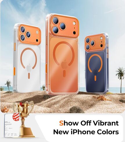 حافظة Maledan لهاتف iPhone 17 Pro مع غطاء للتحكم في الكاميرا، غطاء حافظة صلب مضاد للخدش لهاتف iPhone 17 Pro، متوافق مع MagSafe، حافظة هاتف 17 Pro خفيفة الوزن ذات قبضة آمنة، شفاف/أبيض in Saudi Arabia