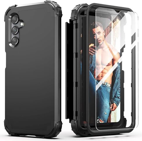 حافظة IDweel لهاتف Galaxy A16 5G مع واقي شاشة، هجين 3 في 1 مقاوم للصدمات شديد التحمل وممتص للصدمات من البولي كربونات + غطاء حماية كامل من السيليكون الناعم لهاتف Samsung Galaxy A16 5G 6.7 بوصة، ذهبي وردي in Saudi Arabia