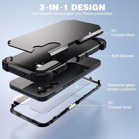 حافظة IDweel لهاتف Galaxy A16 5G مع واقي شاشة، هجين 3 في 1 مقاوم للصدمات شديد التحمل وممتص للصدمات من البولي كربونات + غطاء حماية كامل من السيليكون الناعم لهاتف Samsung Galaxy A16 5G 6.7 بوصة، ذهبي وردي in Saudi Arabia