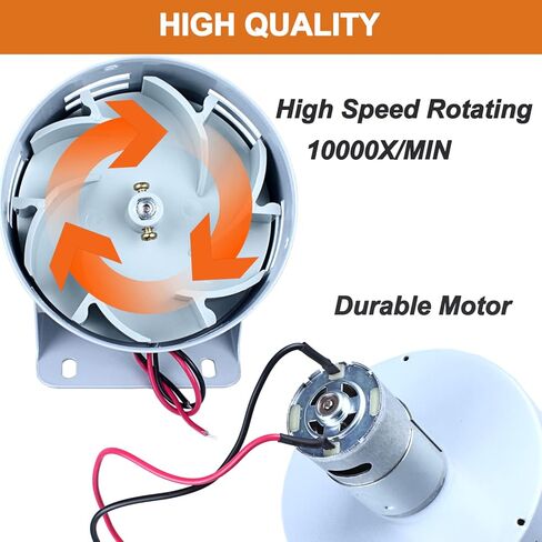 120dB Red Mini Electric Motor Siren, Motor Alarm, Horn Sound Buzzer, Alarm Bell for Home, Residential Areas, Industries, Stores and Control Systems AC110V in Kuwait