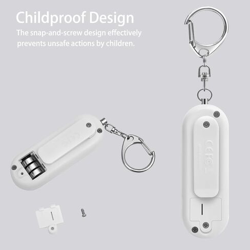 Personal Alarm for Women, Girls Simple Personal Safety Alarm, Extra LED Strobe Light, Safety Self Defense Keychain, Loud Horns & Siren (White). in Saudi Arabia