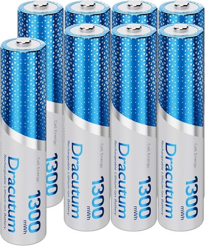 8 بطاريات AAA قابلة لإعادة الشحن، 1300 مللي واط في الساعة، بطاريات ليثيوم AAA قابلة لإعادة الشحن بقدرة 1300 مللي أمبير في الساعة، أكثر من 2000 دورة، بطاريات AAA ثلاثية طويلة الأمد in Kuwait