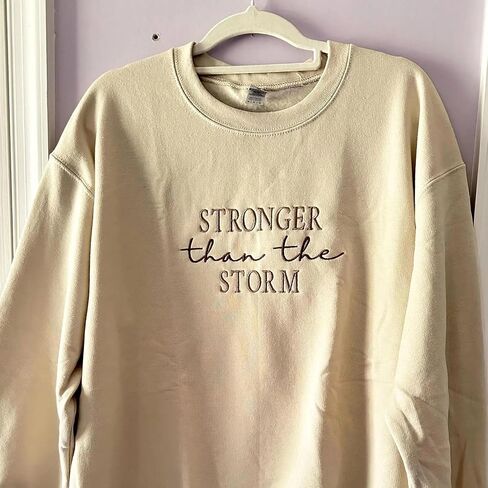 COUPLEHOODIES Stronger Than The Storm Embroidered Sweatshirt – Christian Faith Gift for Birthday or Christmas Multicolor in Saudi Arabia