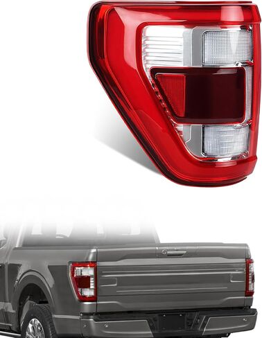 LED Chrome Tail Light Compatible with Ford F150 2021 2022 2023 King Ranch Lariat Limited Platinum Taillights W/Blind Spot Right Passenger Side, Replace OEM: ML3Z13404D in Saudi Arabia