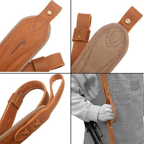 WAYNE'S DOG Leather Gun Sling، أشرطة كتف مبطنة من القماش مع دوارات in Kuwait