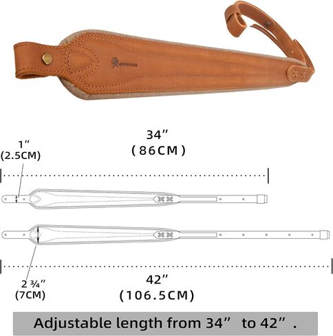 WAYNE'S DOG Leather Gun Sling، أشرطة كتف مبطنة من القماش مع دوارات in Kuwait