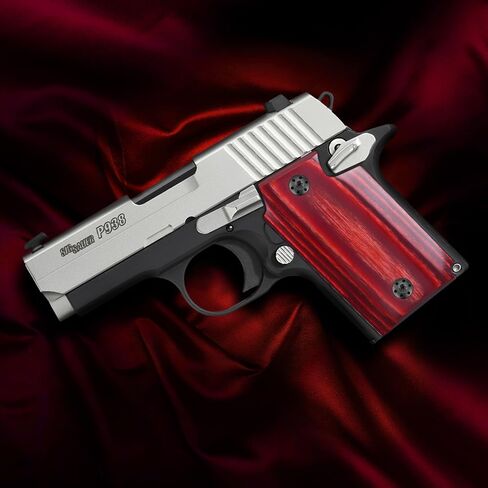 Cool Hand Rosewood Grips Replacement for Sig Sauer P938, High Polished Wood, Gold Grips Screws Included, 5/32" Thin in Saudi Arabia
