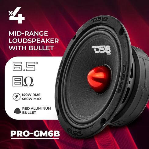 DS18 Ultimate Audio Bundle: 4 x 6.5 PRO-GM6B Speakers, 4 x PRO-TWX1 Pro Tweeters & SW-16GA Wire – Power, Clarity & Durability in Saudi Arabia