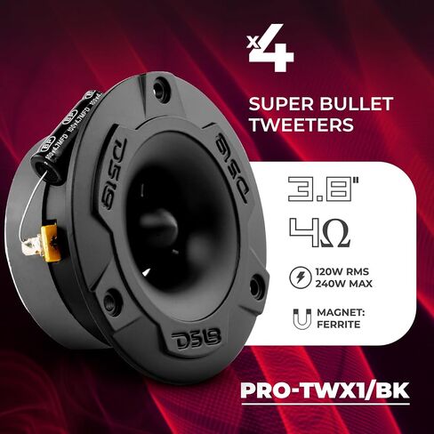 DS18 Ultimate Audio Bundle: 4 x 6.5 PRO-GM6B Speakers, 4 x PRO-TWX1 Pro Tweeters & SW-16GA Wire – Power, Clarity & Durability in Saudi Arabia