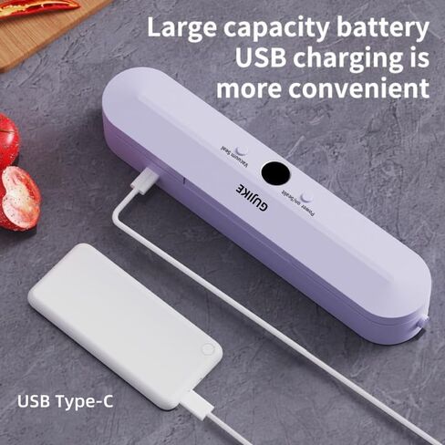 Vacuum Sealer Cordless Rechargeable Food Sealer with 10 Vacuum Bags, 30 Seconds Fast Seal, for Dry/Wet Food Preservation in Saudi Arabia