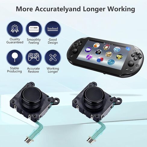 مجموعة استبدال عصا التحكم من Treayes المكونة من قطعتين لجهاز PlayStation PS Vita 2000 Slim، ترقية عصا التحكم التناظرية المضادة للانجراف، مجموعة أدوات إصلاح عصا التحكم التناظرية لإصلاح عصا التحكم لوحدة التحكم PS Vita 2000 Slim in Saudi Arabia