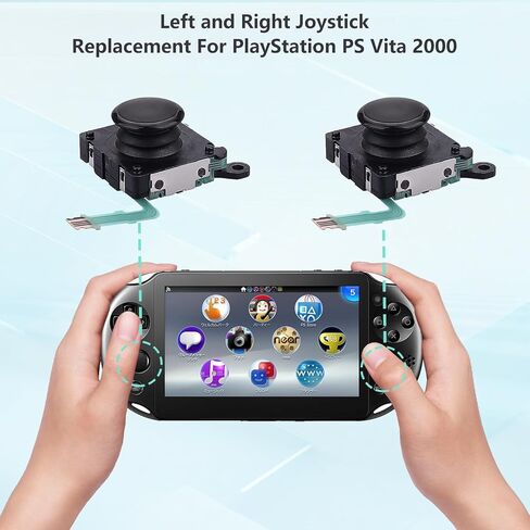 مجموعة استبدال عصا التحكم من Treayes المكونة من قطعتين لجهاز PlayStation PS Vita 2000 Slim، ترقية عصا التحكم التناظرية المضادة للانجراف، مجموعة أدوات إصلاح عصا التحكم التناظرية لإصلاح عصا التحكم لوحدة التحكم PS Vita 2000 Slim in Saudi Arabia