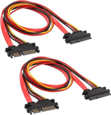 22Pin SATA Power Extension Cable,SATA 22Pin (7+15) Male to Female Data and Power Combo Extension Cable 2Pcs - 50cm in Saudi Arabia