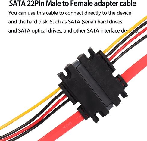 22Pin SATA Power Extension Cable,SATA 22Pin (7+15) Male to Female Data and Power Combo Extension Cable 2Pcs - 50cm in Saudi Arabia