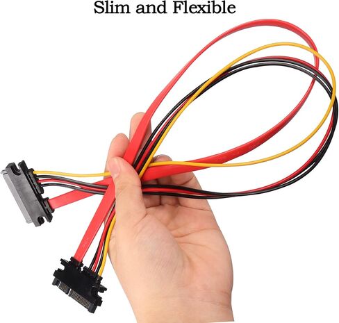 22Pin SATA Power Extension Cable,SATA 22Pin (7+15) Male to Female Data and Power Combo Extension Cable 2Pcs - 50cm in Saudi Arabia