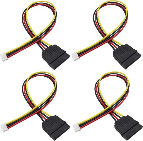 PH 2.0 مم 4Pin إلى 15Pin HDD SATA كابل محول الطاقة SATA15Pin أنثى إلى 4Pin أنثى ITX سلك محول كابل الطاقة لمحركات الأقراص الصلبة الطاقة [25 سم/10 بوصة] in Saudi Arabia