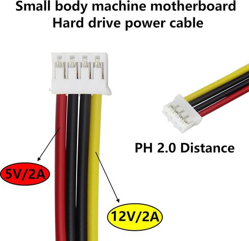 PH 2.0 مم 4Pin إلى 15Pin HDD SATA كابل محول الطاقة SATA15Pin أنثى إلى 4Pin أنثى ITX سلك محول كابل الطاقة لمحركات الأقراص الصلبة الطاقة [25 سم/10 بوصة] in Saudi Arabia
