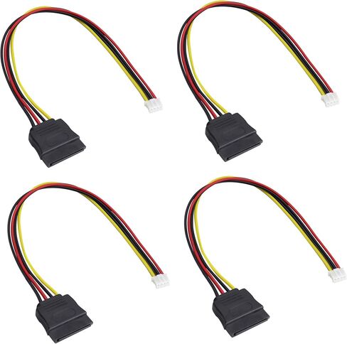 PH 2.0 مم 4Pin إلى 15Pin HDD SATA كابل محول الطاقة SATA15Pin أنثى إلى 4Pin أنثى ITX سلك محول كابل الطاقة لمحركات الأقراص الصلبة الطاقة [25 سم/10 بوصة] in Saudi Arabia