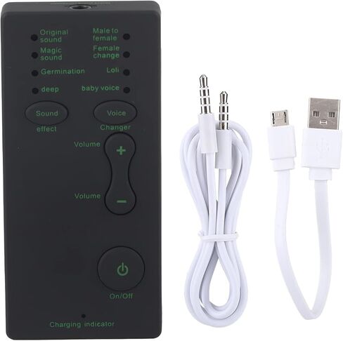 Akozon 300Mah 3 7V الهاتف المحمول المحمول بطاقة الصوت الحية مغير الصوت تعزيز تجربة البث عبر الإنترنت الخاصة بك in Saudi Arabia
