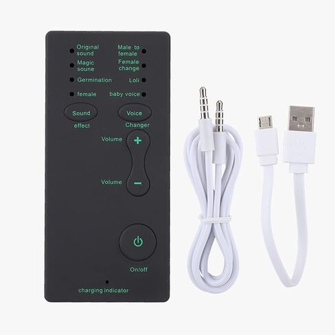 Akozon 300Mah 3 7V الهاتف المحمول المحمول بطاقة الصوت الحية مغير الصوت تعزيز تجربة البث عبر الإنترنت الخاصة بك in Saudi Arabia