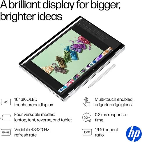 HP OmniBook 7 Flip 16" 2-in-1 Copilot+ AI PC Laptop, 3K OLED Touch, Intel Evo Platform 8-Core Ultra 7 258V(>Ultra 9 185H), WiFi 7, Backlit KB, W Pen & 128GB PSD, Win11 Home(32GB|1TB SSD) in Saudi Arabia