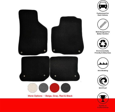 Floor Mat Compatible with 1999-2005 Volkswagen GLI Golf Jetta Mk4, Front & Rear Gray/Grey 4PC Nylon Car Floor Carpets Carpet Liner by IKON MOTORSPORTS, 2000 2001 2002 2003 2004 in Saudi Arabia