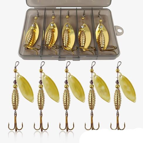5pcs Hard Bait Bass Fishing Metal Material Metal Fishing Lure Pike Fishing with Hooks in Saudi Arabia