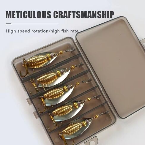 5pcs Hard Bait Bass Fishing Metal Material Metal Fishing Lure Pike Fishing with Hooks in Saudi Arabia