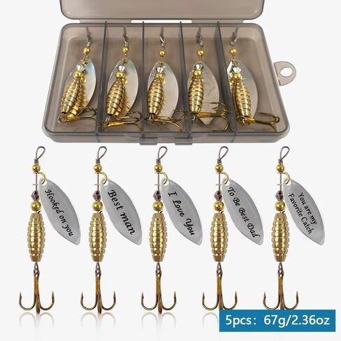 5pcs Hard Bait Bass Fishing Metal Material Metal Fishing Lure Pike Fishing with Hooks in Saudi Arabia