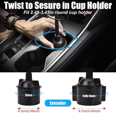 Car Cooling Fan USB Powered with Gooseneck, 3-Speed Powerful Low Noise Vehicle Fan for Front Seat, 360° Rotation Adjustable Portable Mounted in Cup Holder in Kuwait