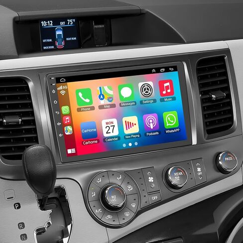 4G+64G Car Radio for Toyota Sienna 2011-2014, Wireless Carplay&Android Auto with Android 13 Support Bluetooth/Voice Control/GPS/WiFi/Back-up Camera/SWC/FM, 9 Inch IPS Touch Screen Radio for Sienna in Saudi Arabia