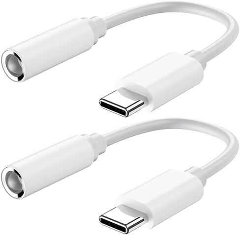 USB C to 3.5mm Headphone Jack Adapter for iPhone17/16/Pro/15/Pro iPad（2 Pack），Lossless HiFi Audio Converter with Microphone, Compatible with Samsung Galaxy S24/S23/S22/S21Ultra-Type C to Aux Adapter in Saudi Arabia