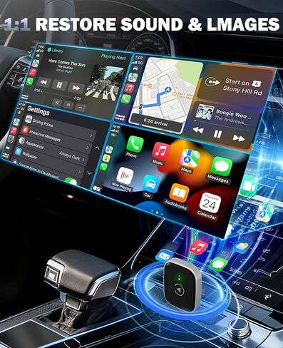 محول Carplay اللاسلكي المحسن لعام 2025، 2 في 1 Duel Carplay ومحول Android Auto اللاسلكي، توصيل تلقائي صغير الحجم صغير الحجم، بدون زمن الوصول، التوصيل والتشغيل، دونجل تشغيل السيارة لهواتف iPhone وAndroid USB A/C in Kuwait