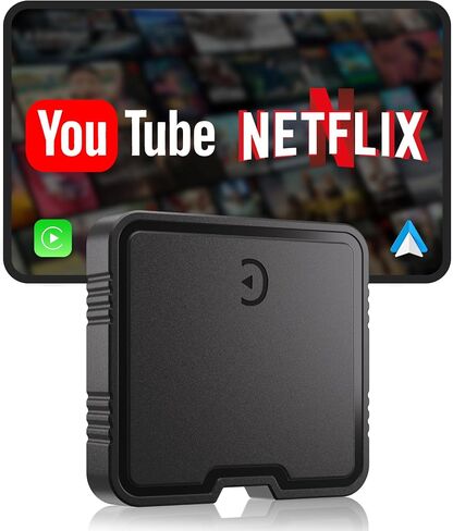 محول CarPlay اللاسلكي AI Box لأجهزة iPhone وAndroid Auto - دعم YouTube وNetflix، تشغيل بطاقة TF دون اتصال بالإنترنت، التوصيل والتشغيل، تحويل سلكي إلى لاسلكي، واي فاي ثابت 5.8 جيجا هرتز وبلوتوث 5.3 in Saudi Arabia