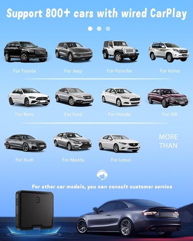 محول CarPlay اللاسلكي AI Box لأجهزة iPhone وAndroid Auto - دعم YouTube وNetflix، تشغيل بطاقة TF دون اتصال بالإنترنت، التوصيل والتشغيل، تحويل سلكي إلى لاسلكي، واي فاي ثابت 5.8 جيجا هرتز وبلوتوث 5.3 in Saudi Arabia
