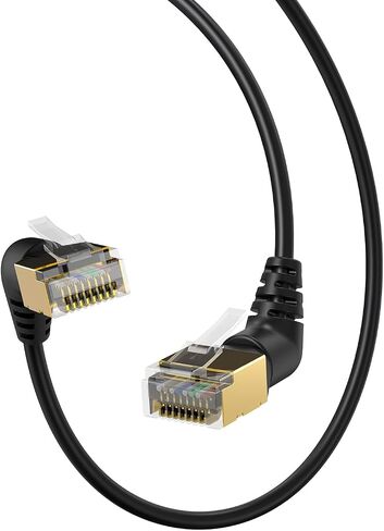 CAT8 Ethernet Cable, 360° Rotation CAT8 LAN Network Cable with RJ45 Shielded Connector, 40Gbps 2000Mhz Patch Cord High Speed for Gaming/Router/Modem/Satellite, 0.5m/1.64ft in Saudi Arabia